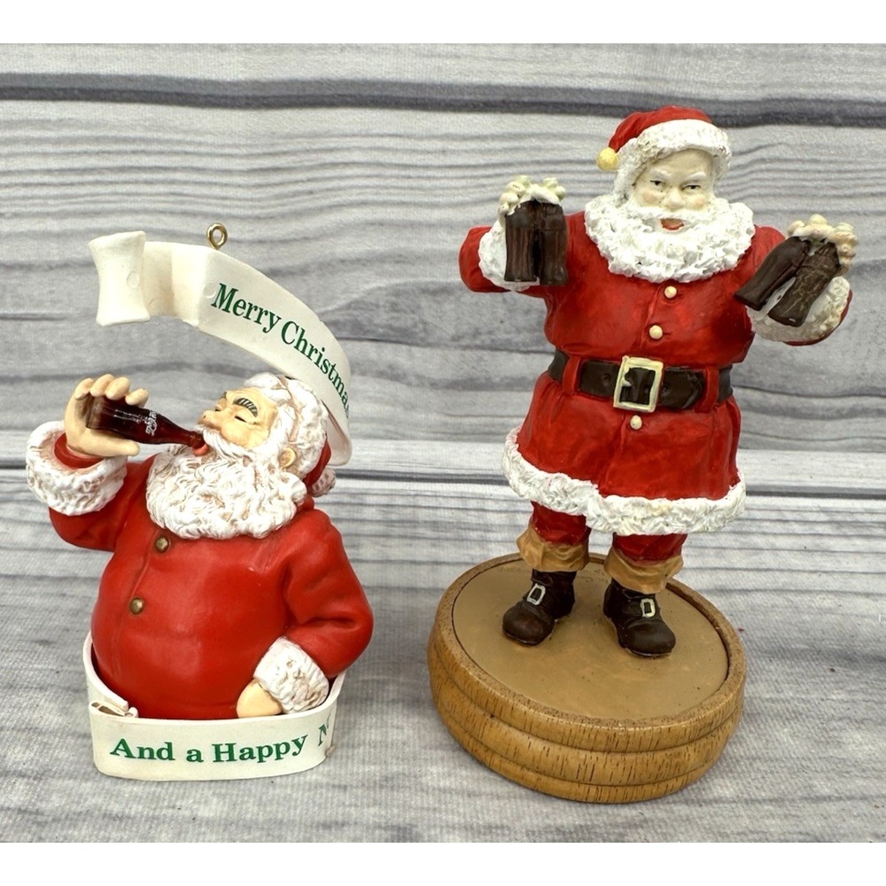 VINTAGE COCA COLA SANTA CLAUS CHRISTMAS ORNAMENT & WILLITTS GALLERIES FIGURINE
